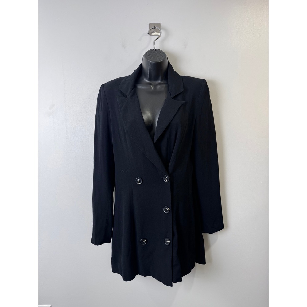 Reformation Women Black Blazer Dress Double Breasted Mini Long Sleeve Small